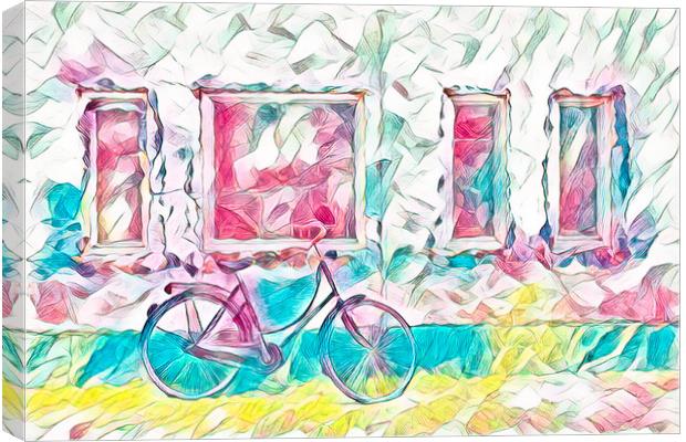 Abstract bicycle after a ride Canvas Print by Susan Leonard