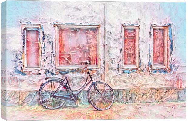 Abstract bicycle after the ride Canvas Print by Susan Leonard