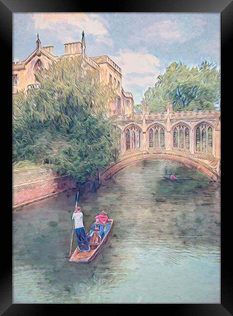 Punting on the River Cam Framed Print by Susan Leonard