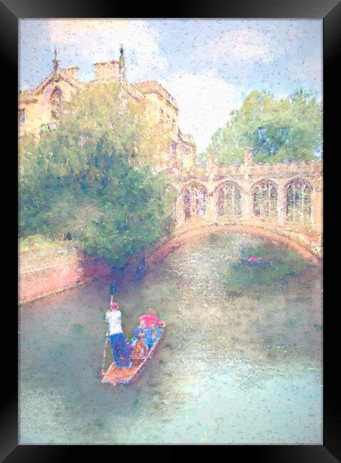Punting on the River Cam Framed Print by Susan Leonard