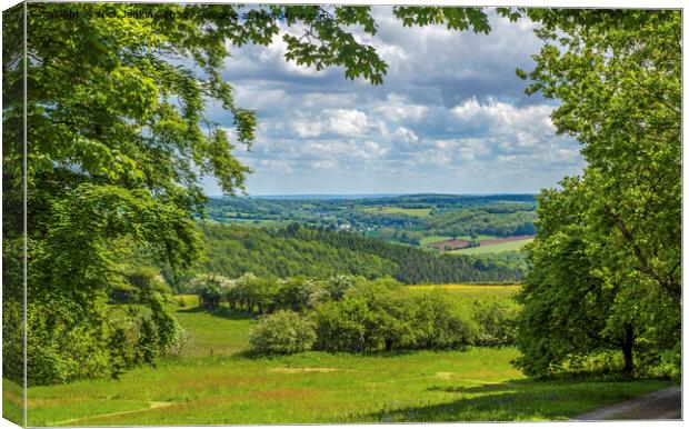 Superb view east from the Kymin Monmouth  Canvas Print by Nick Jenkins