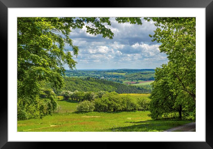 Superb view east from the Kymin Monmouth  Framed Mounted Print by Nick Jenkins