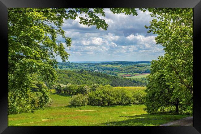 Superb view east from the Kymin Monmouth  Framed Print by Nick Jenkins