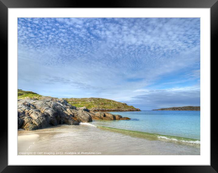 Achmelvich Bay Assynt Morning Sky Wave Light Framed Mounted Print by OBT imaging