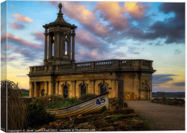 Normanton Church at Sunset Canvas Print by Janet Carmichael