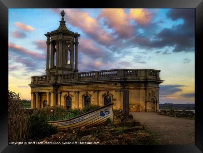 Normanton Church at Sunset Framed Print by Janet Carmichael