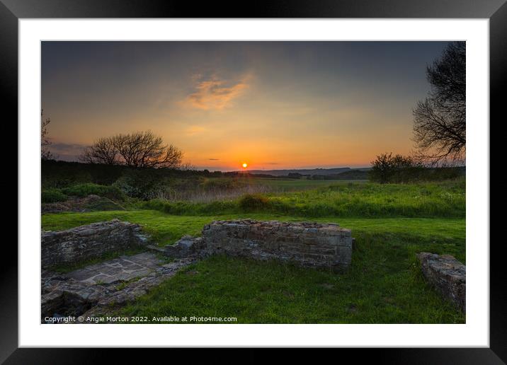 Beaurepaire Sunset View to Burnhope Framed Mounted Print by Angie Morton
