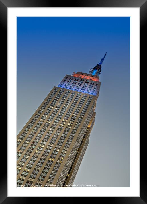 Empire State, New York, Manhattan Framed Mounted Print by Simon Connellan
