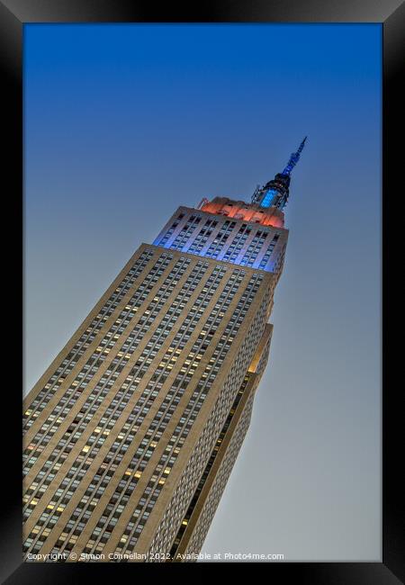Empire State, New York, Manhattan Framed Print by Simon Connellan