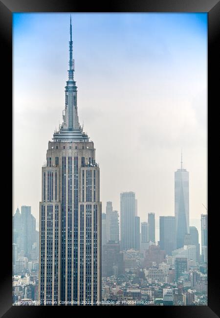 Empire State Building New York Framed Print by Simon Connellan
