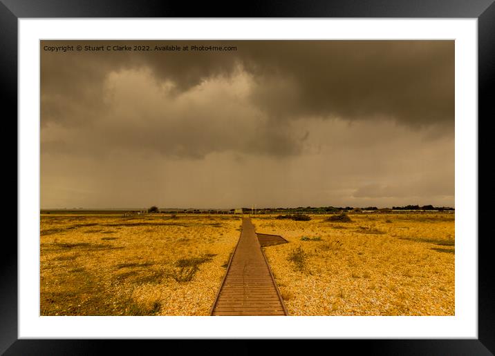 Stormy Pagham Framed Mounted Print by Stuart C Clarke