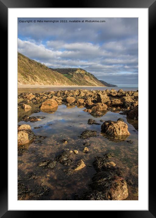 Weston Mouth and Cliff Framed Mounted Print by Pete Hemington