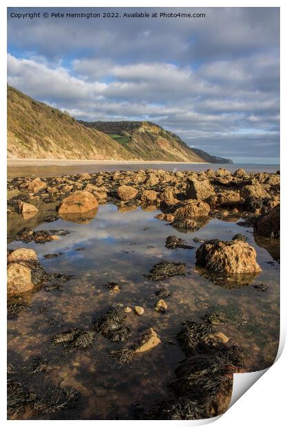 Weston Mouth and Cliff Print by Pete Hemington