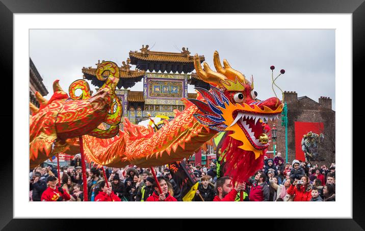 Dragon Dance in front of the arch Framed Mounted Print by Jason Wells