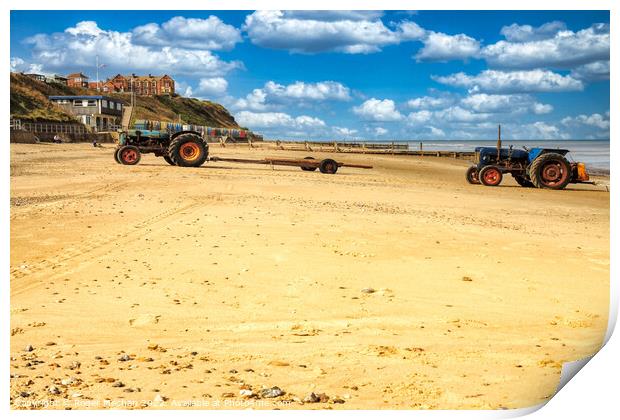 Coastal Tractor Launch Print by Roger Mechan