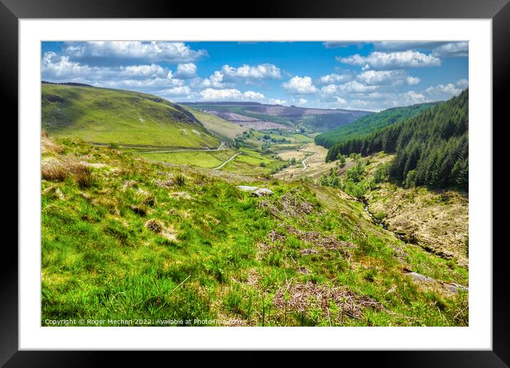 Serene Road Through Lush Green Hillside Framed Mounted Print by Roger Mechan