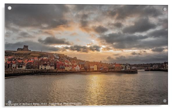 Across the Harbour - Whitby Acrylic by Richard Perks