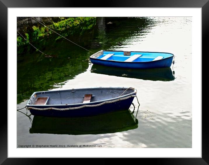 Two small boats Framed Mounted Print by Stephanie Moore