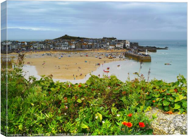 Stunning Seascapes of St Ives Bay Canvas Print by Les Schofield
