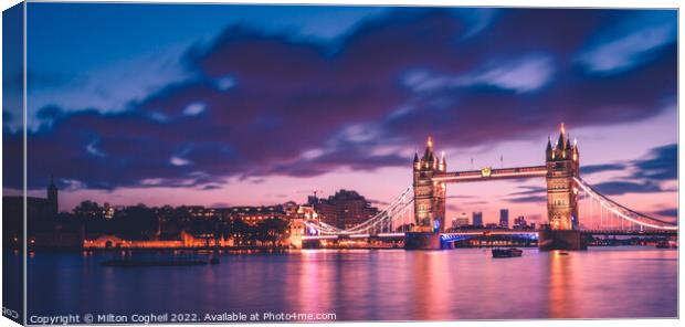 Twilight at Tower Bridge Canvas Print by Milton Cogheil