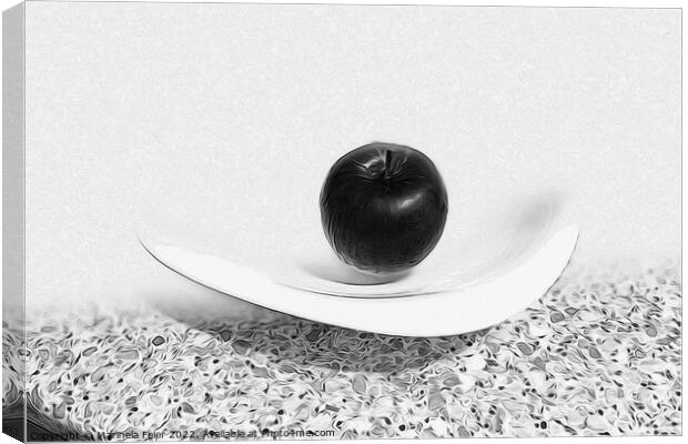 Gray shades apple Canvas Print by Marinela Feier