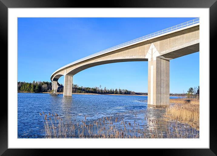 beam bridge over the water Hammarsundet in Askersund Sweden Framed Mounted Print by Jonas Rönnbro