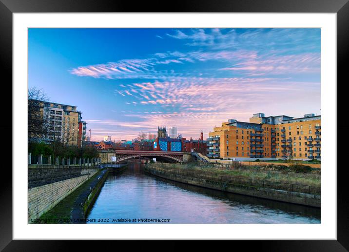 Leeds Sunset Sky Framed Mounted Print by Alison Chambers