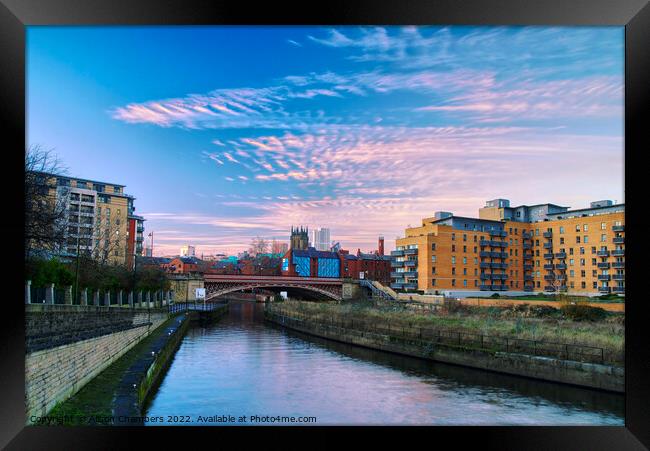 Leeds Sunset Sky Framed Print by Alison Chambers