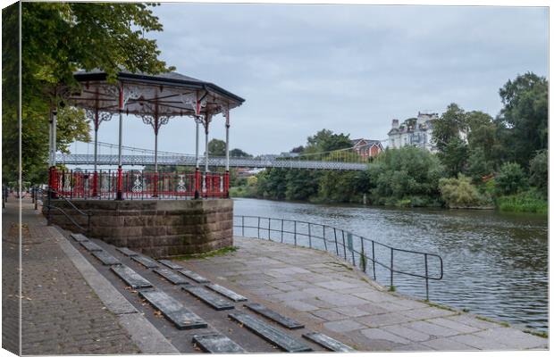 Bandstand on the side of River Dee Canvas Print by Jason Wells