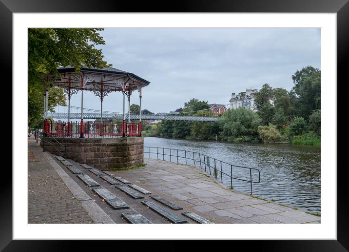 Bandstand on the side of River Dee Framed Mounted Print by Jason Wells