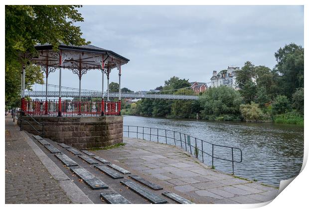 Bandstand on the side of River Dee Print by Jason Wells