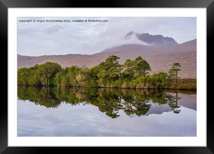Loch Cul Dromannan reflections, Coigach Peninsula Framed Mounted Print by Angus McComiskey