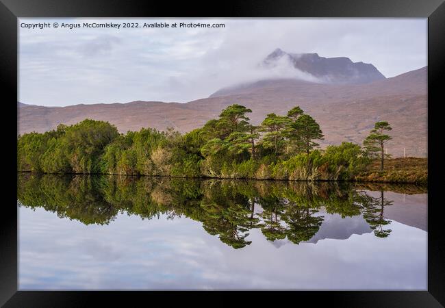 Loch Cul Dromannan reflections, Coigach Peninsula Framed Print by Angus McComiskey