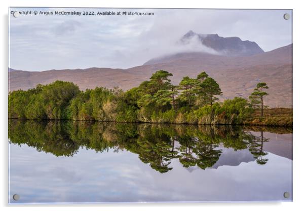 Loch Cul Dromannan reflections, Coigach Peninsula Acrylic by Angus McComiskey