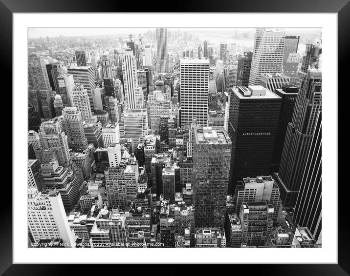 New York from The Rock  Framed Mounted Print by Nick Edwards