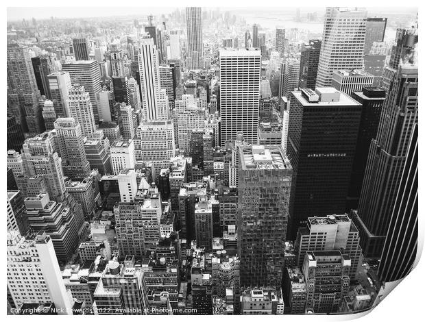 New York from The Rock  Print by Nick Edwards