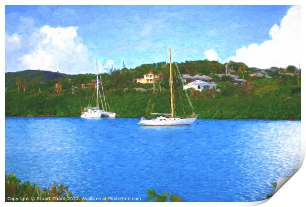 Sailing boats on a tropical island Print by Travel and Pixels 