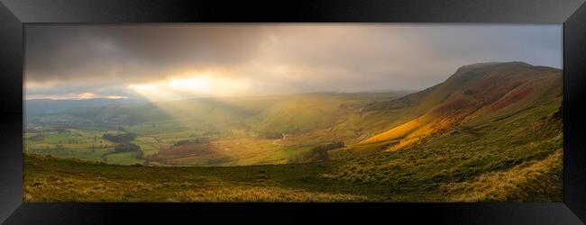 Mam Tor Light Show Panoramic Scene Framed Print by Phil Durkin DPAGB BPE4