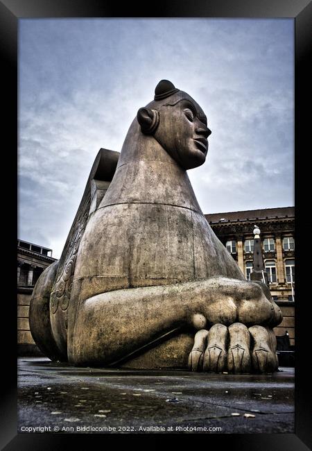 Guardian statue in Victoria Square Birmingham Framed Print by Ann Biddlecombe