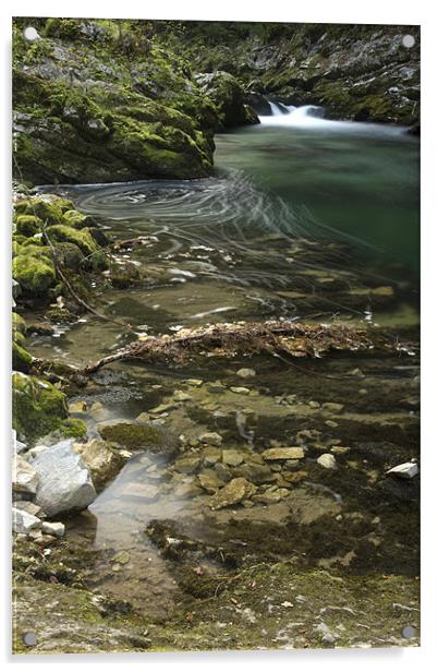 The Soteska Vintgar gorge Acrylic by Ian Middleton