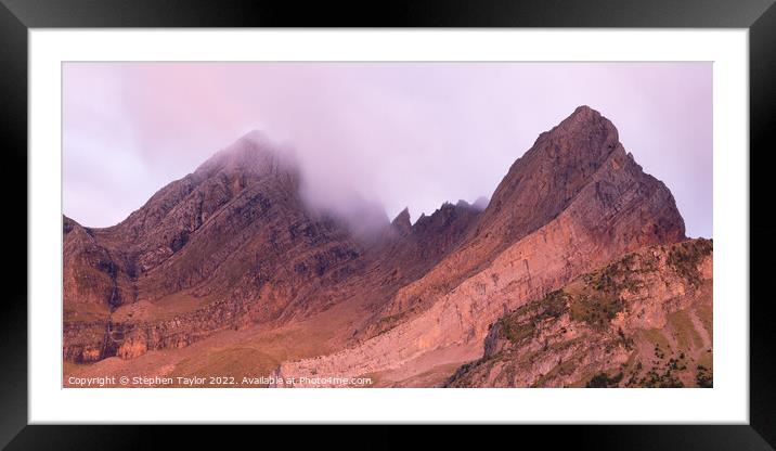 Pico de Pineta Framed Mounted Print by Stephen Taylor