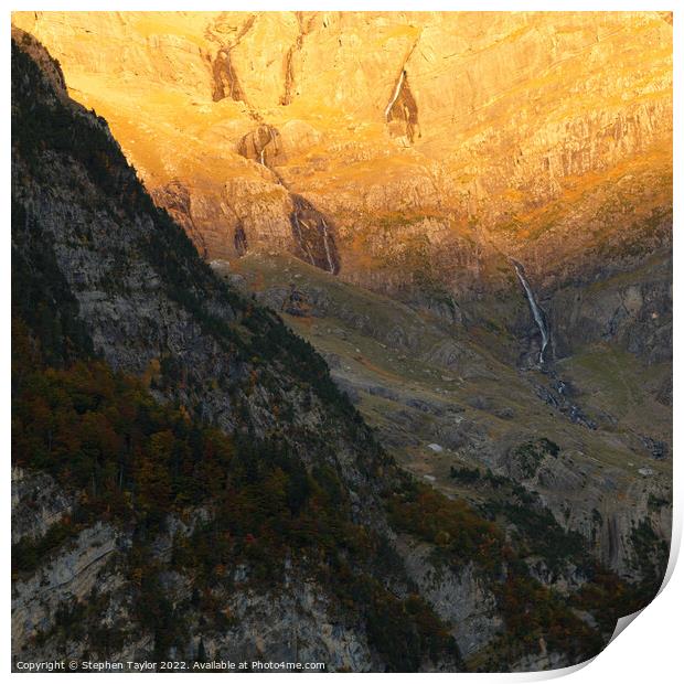A canyon with a mountain in the background Print by Stephen Taylor