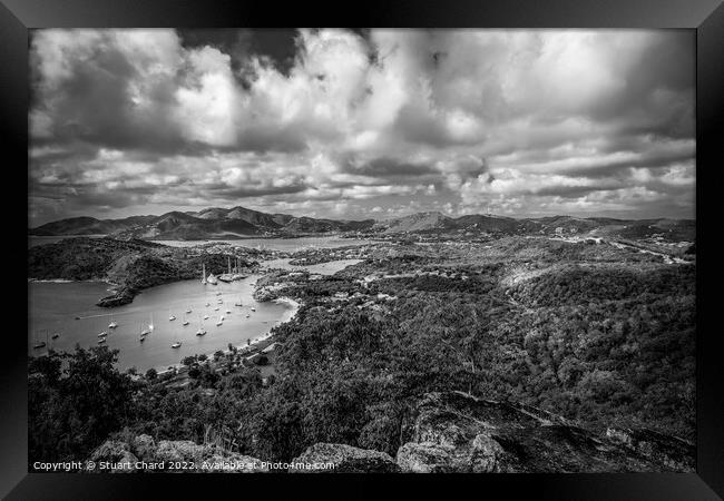 View from Shirley heights to the English harbor Framed Print by Travel and Pixels 