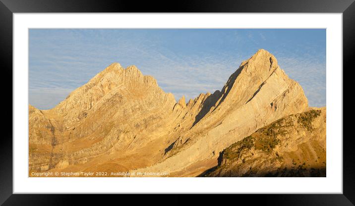 Pinet Valley sunrise Framed Mounted Print by Stephen Taylor