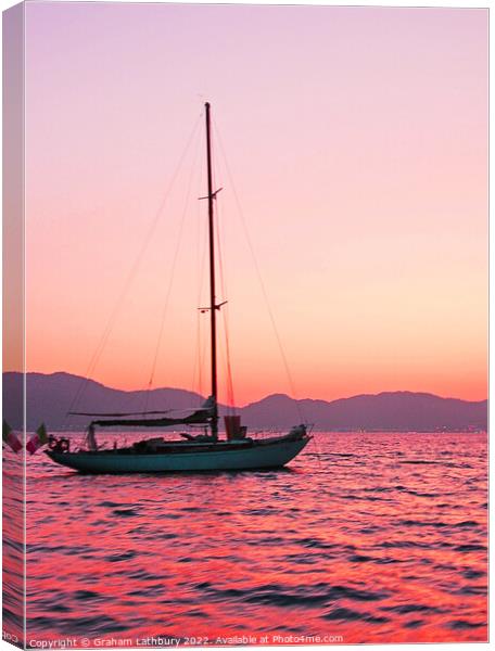 Marmaris Yacht Canvas Print by Graham Lathbury