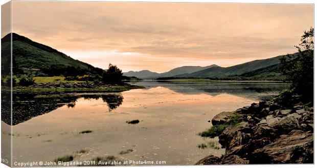 Loch Leven Sunset 2 Canvas Print by John Biggadike