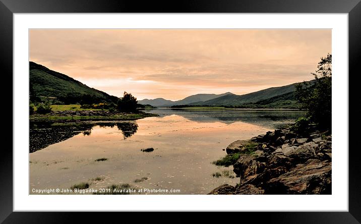 Loch Leven Sunset 2 Framed Mounted Print by John Biggadike