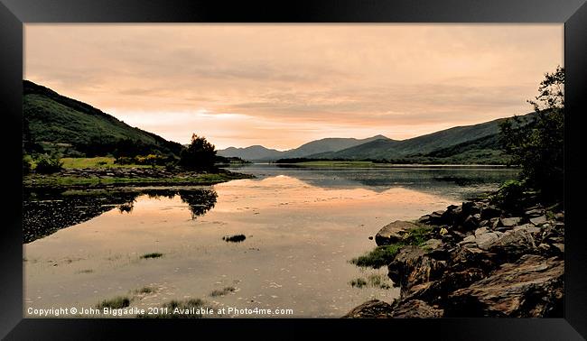 Loch Leven Sunset 2 Framed Print by John Biggadike