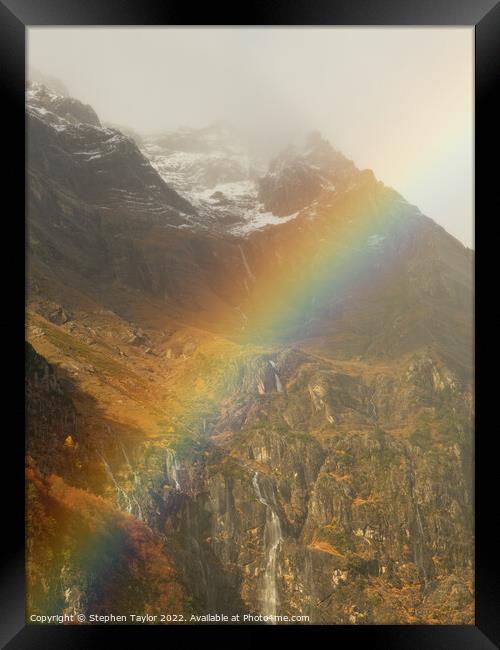 Pineta Valley Rainbow Framed Print by Stephen Taylor