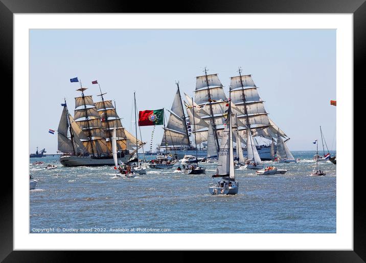 Majestic Tall Ships on the River Tagus Framed Mounted Print by Dudley Wood